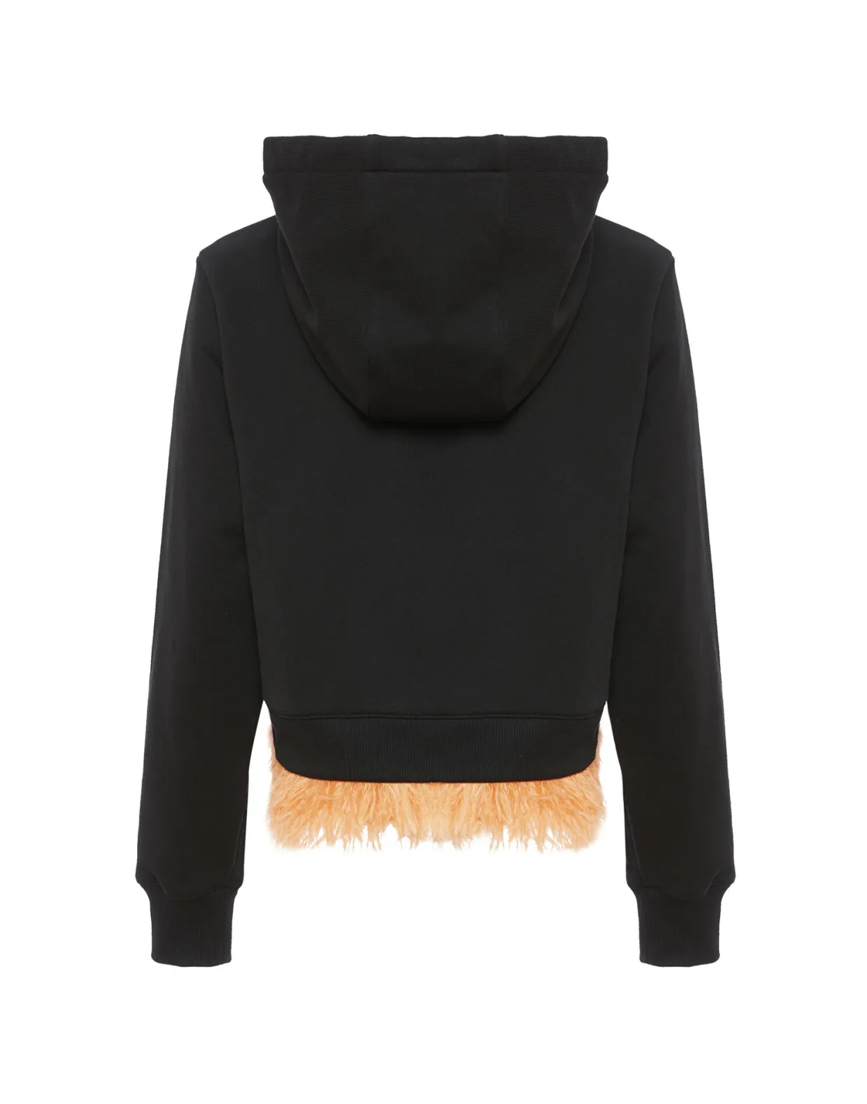 La Scala HoodieBlack in Heavy Jersey With Feathers