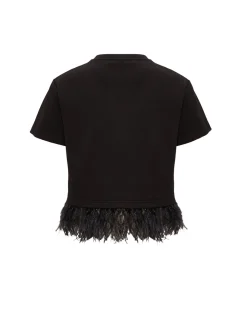 La Scala TeeCherubs Black in Fil Coup&eacute; With Feathers