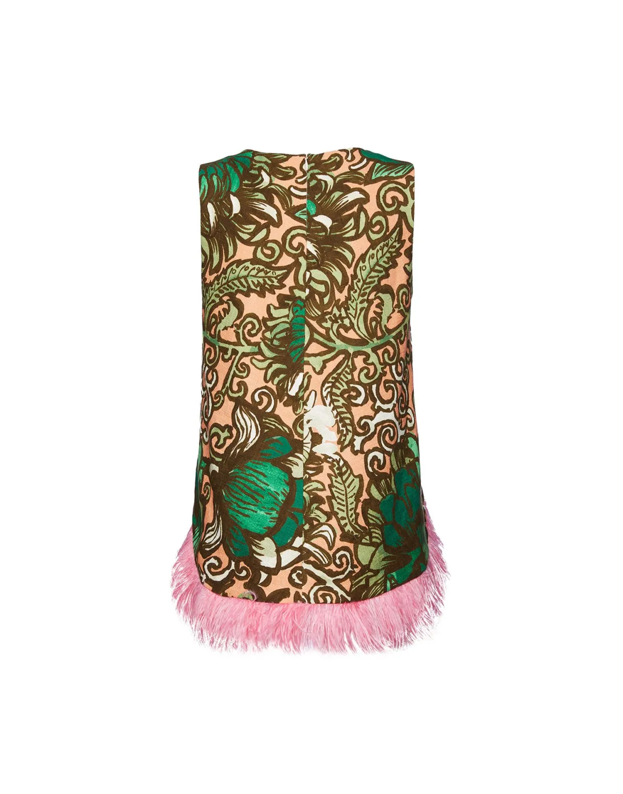 La Scala Top (With Feathers)Anemone Pink in Shot Cotton