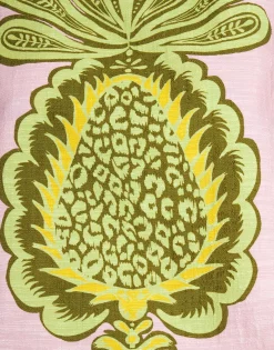 La Scala Top (With Feathers)Big Pineapple Pink in Shot Cotton