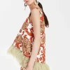La Scala TopReef White in Shot Cotton With Feathers