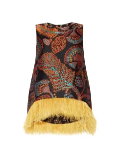 La Scala TopSicomore Black in Jacquard With Feathers