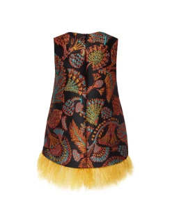La Scala TopSicomore Black in Jacquard With Feathers
