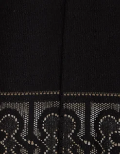 Lacey House T-ShirtSolid Black in Embroidered Cotton