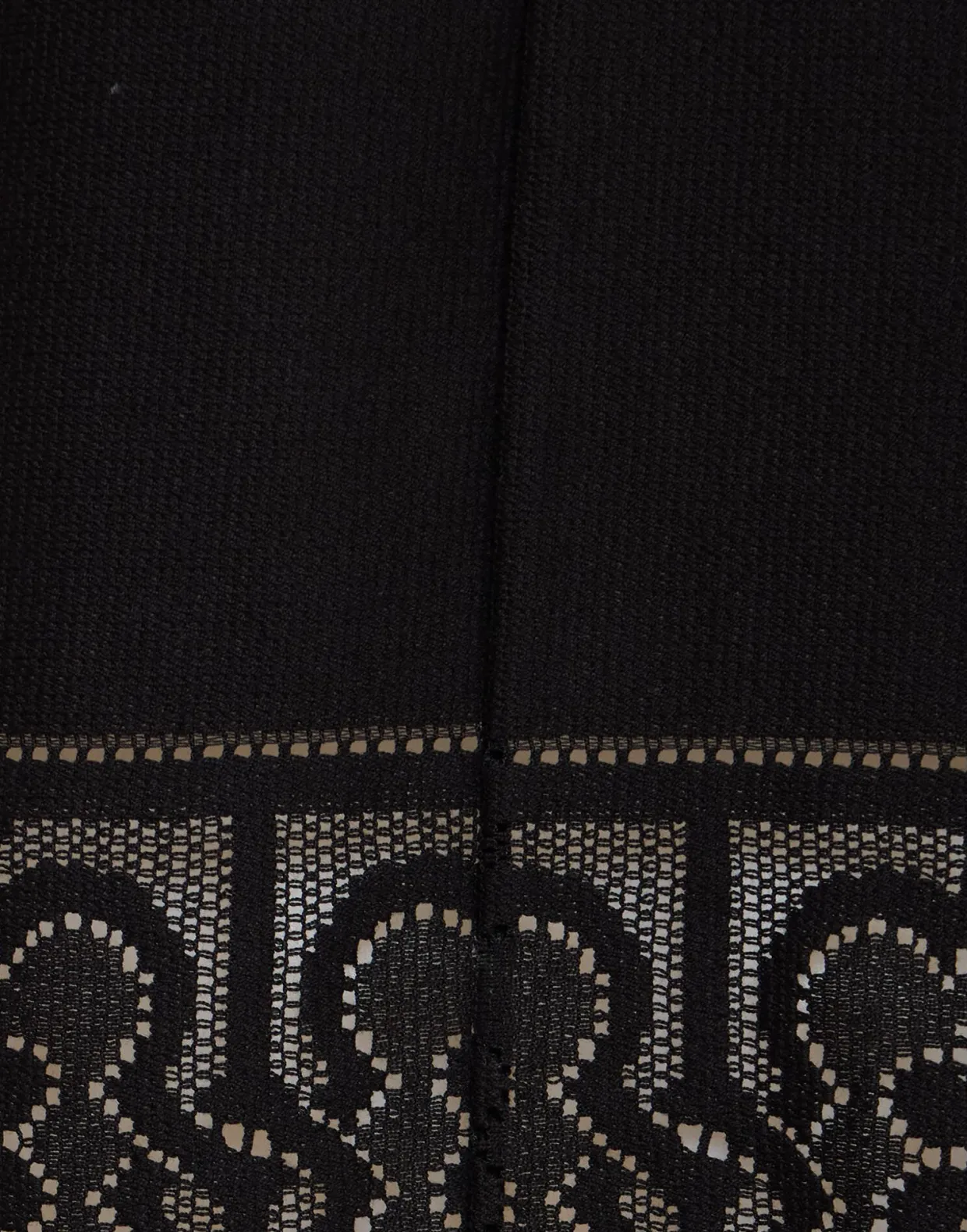 Lacey House T-ShirtSolid Black in Embroidered Cotton