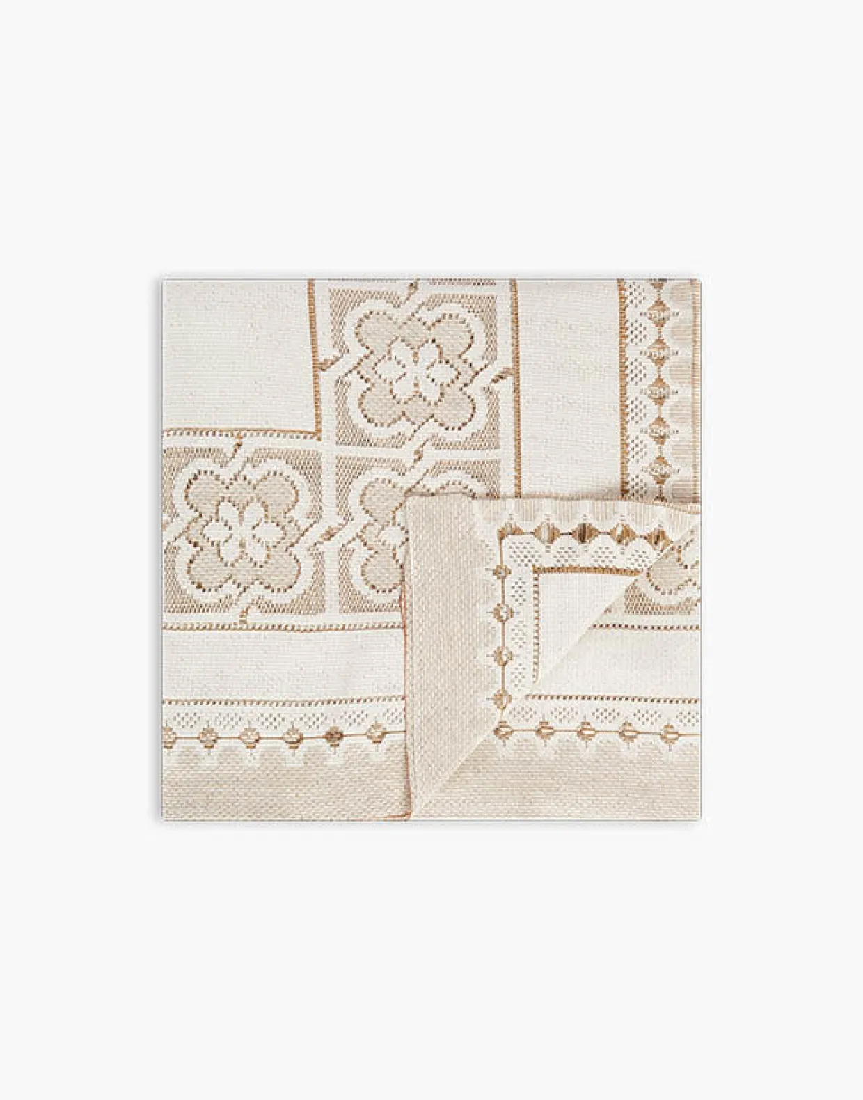 Lacey Large TableclothSolid White Smoke in Embroidered Cotton
