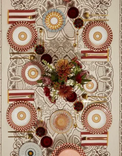 Lacey Large TableclothSolid White Smoke in Embroidered Cotton