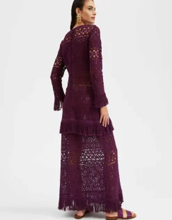 Lacey Long Sleeve Swing DressPlaza Purple in Macram&eacute;
