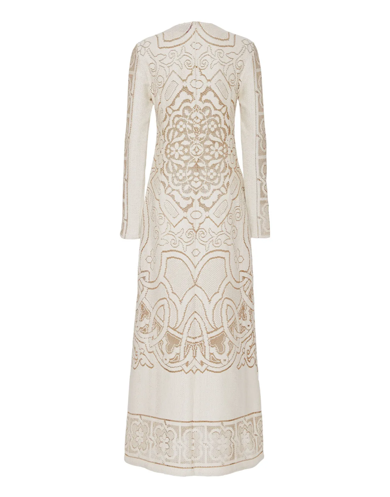 Lacey Long Sleeve Swing DressSolid White Smoke in Embroidered Cotton