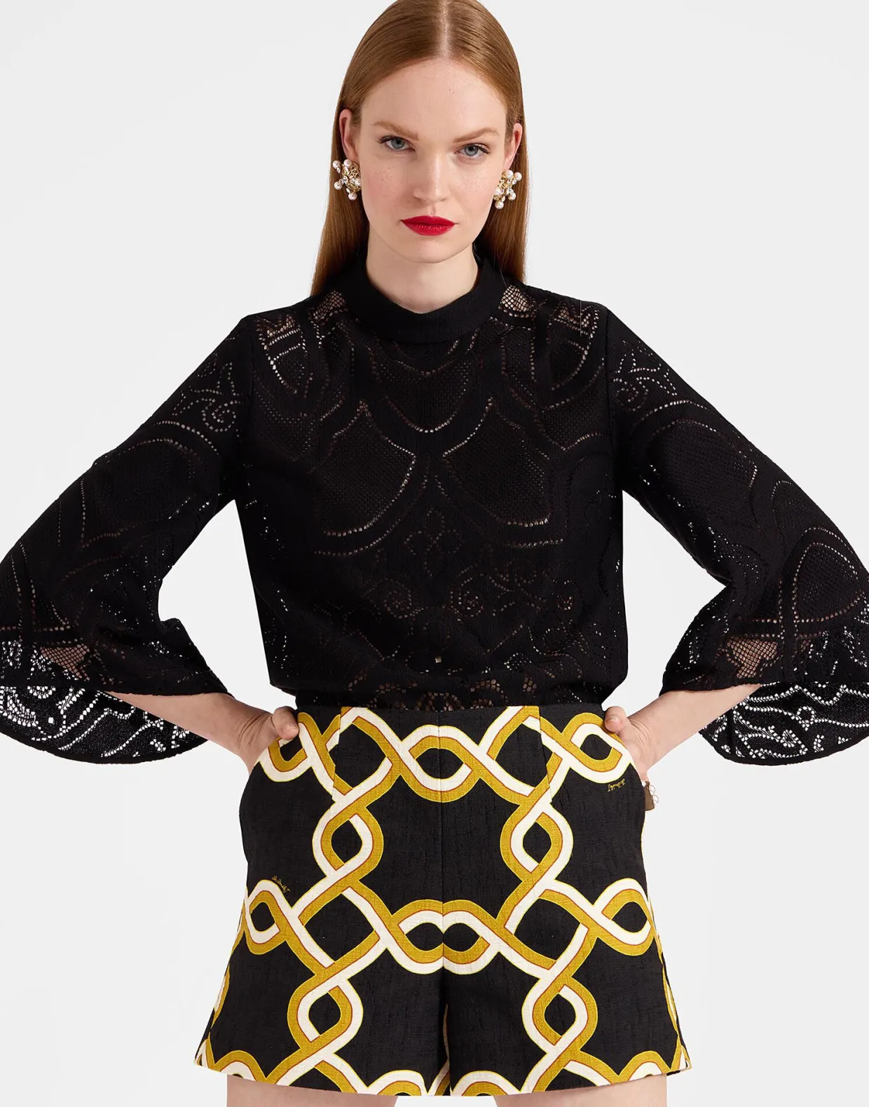 Lacey Make An Exit TopSolid Black in Embroidered Cotton
