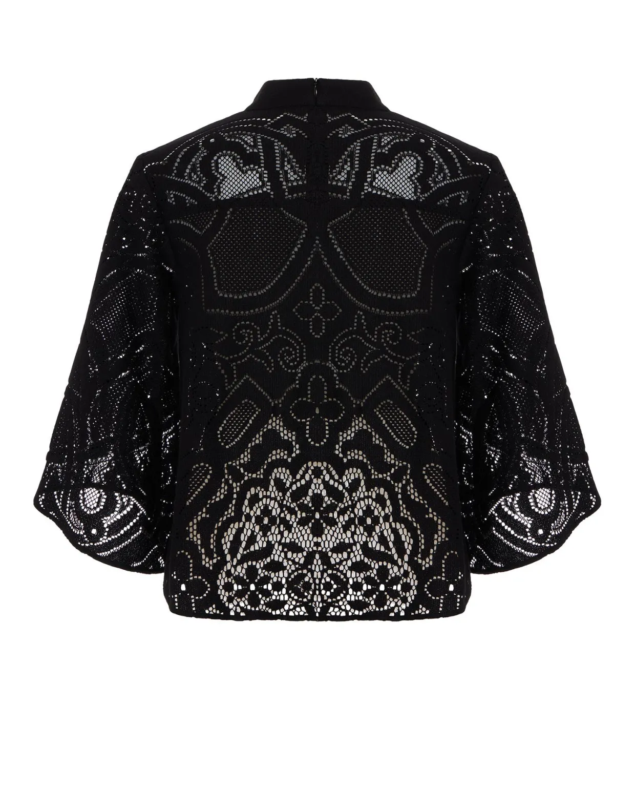 Lacey Make An Exit TopSolid Black in Embroidered Cotton
