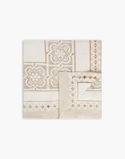 Lacey Medium TableclothSolid White Smoke in Embroidered Cotton