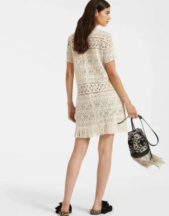 Lacey Mini Swing DressPlaza Cream in Macram&eacute;