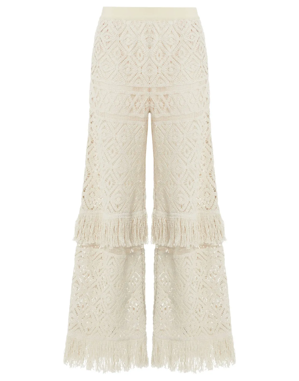 Lacey Palazzo PantsPlaza Cream in Macramé