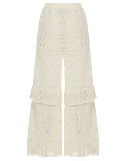 Lacey Palazzo PantsPlaza Cream in Macramé