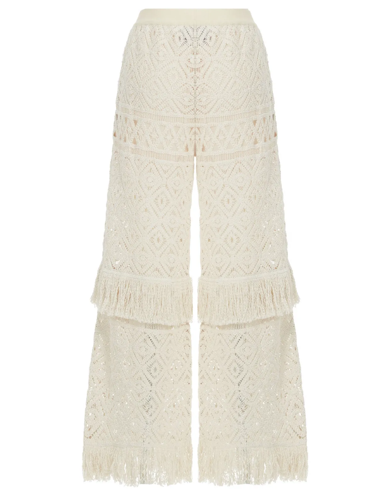 Lacey Palazzo PantsPlaza Cream in Macramé