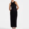 Lacey Racer DressSolid Black in Embroidered Cotton