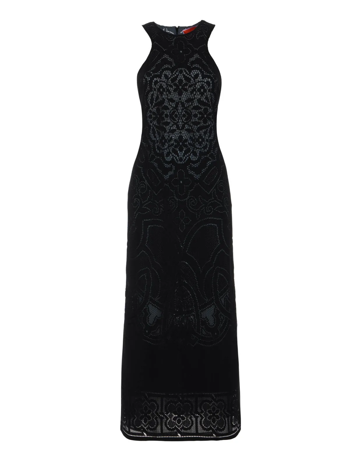 Lacey Racer DressSolid Black in Embroidered Cotton