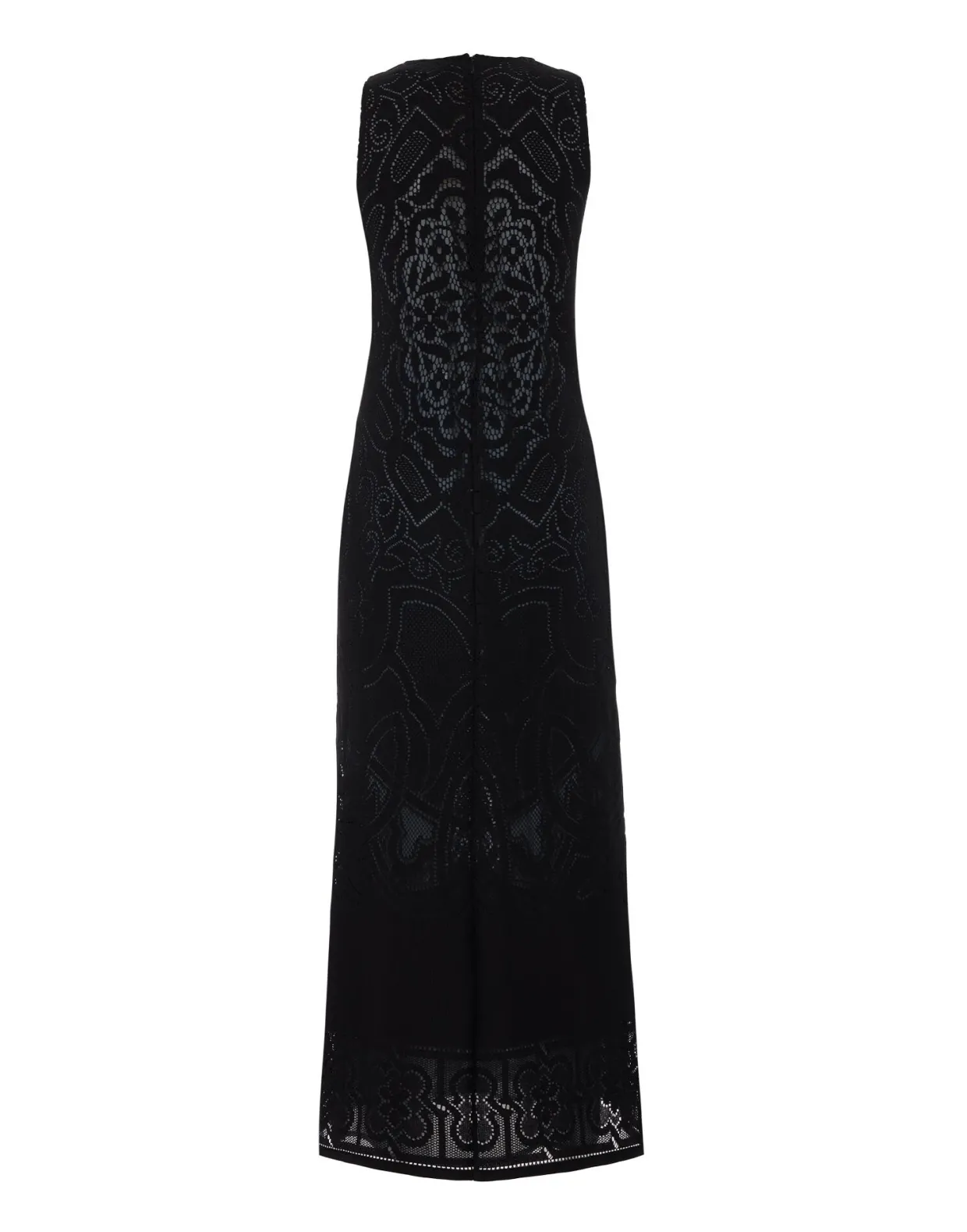Lacey Racer DressSolid Black in Embroidered Cotton