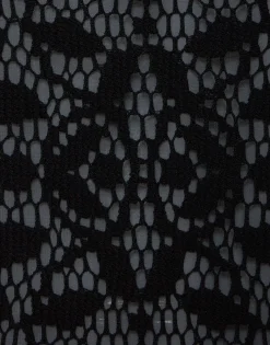 Lacey Racer DressSolid Black in Embroidered Cotton