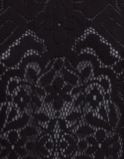 Lacey Swing DressSolid Black in Embroidered Cotton
