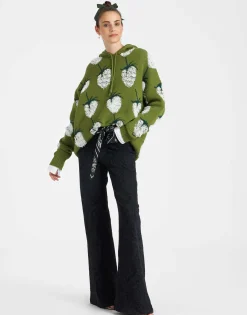 Lampone HoodieGreen in Jacquard