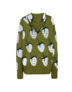 Lampone HoodieGreen in Jacquard