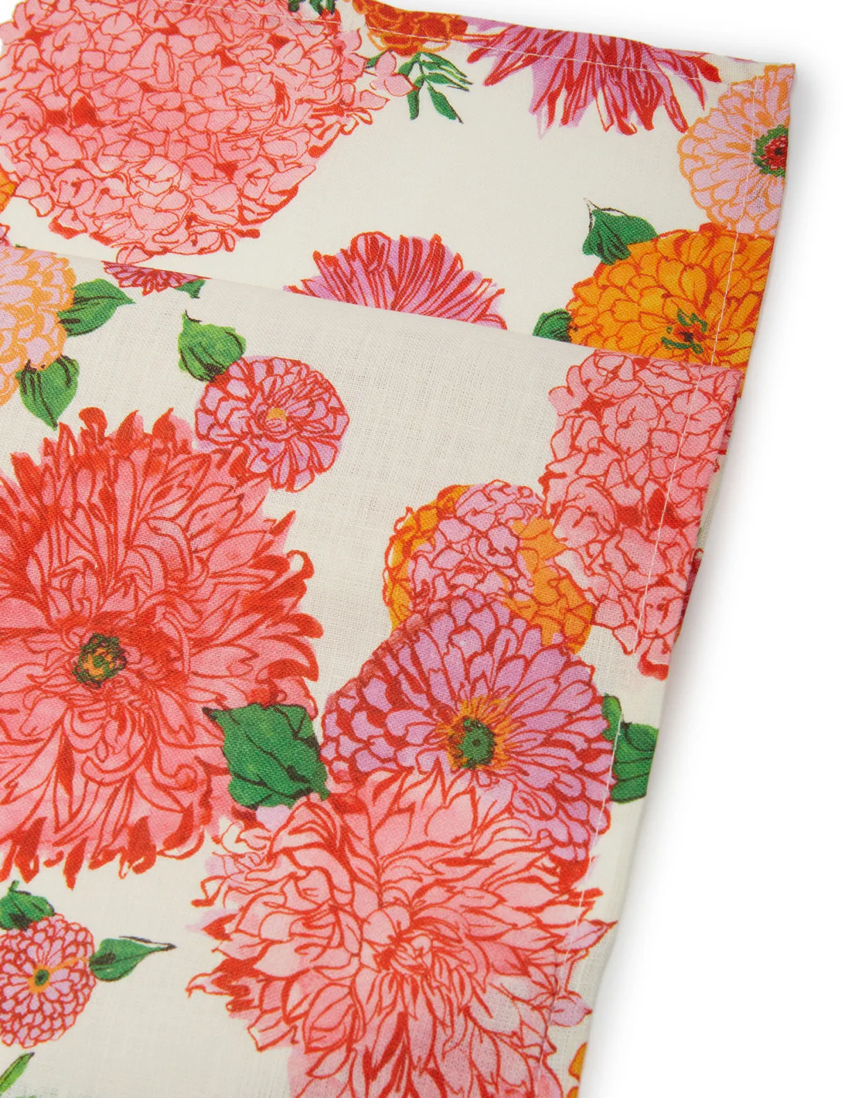 Large Napkins Set Of 2Bright Blooms Small in Linen