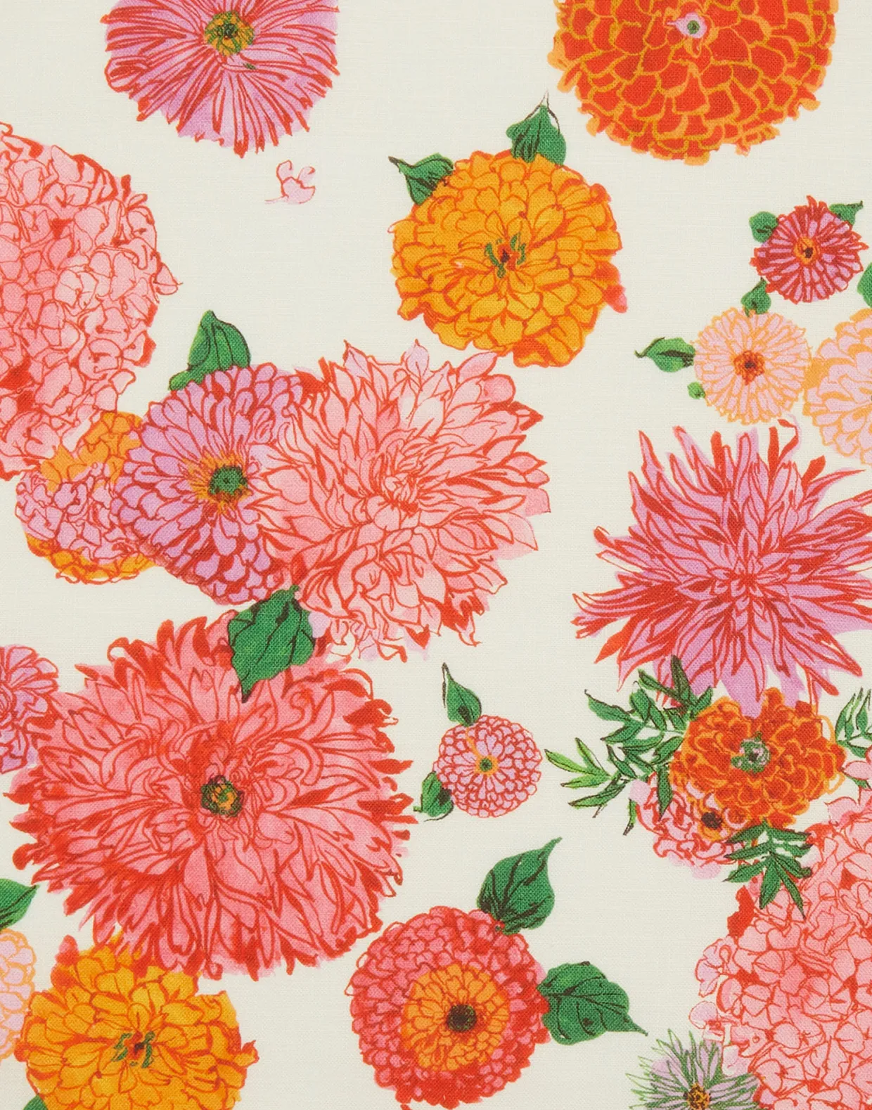 Large Napkins Set Of 2Bright Blooms Small in Linen