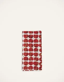 Large Napkins Set Of 2Cherries Avorio in Linen