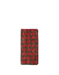 Large Napkins Set Of 2Cherries Verde in Linen