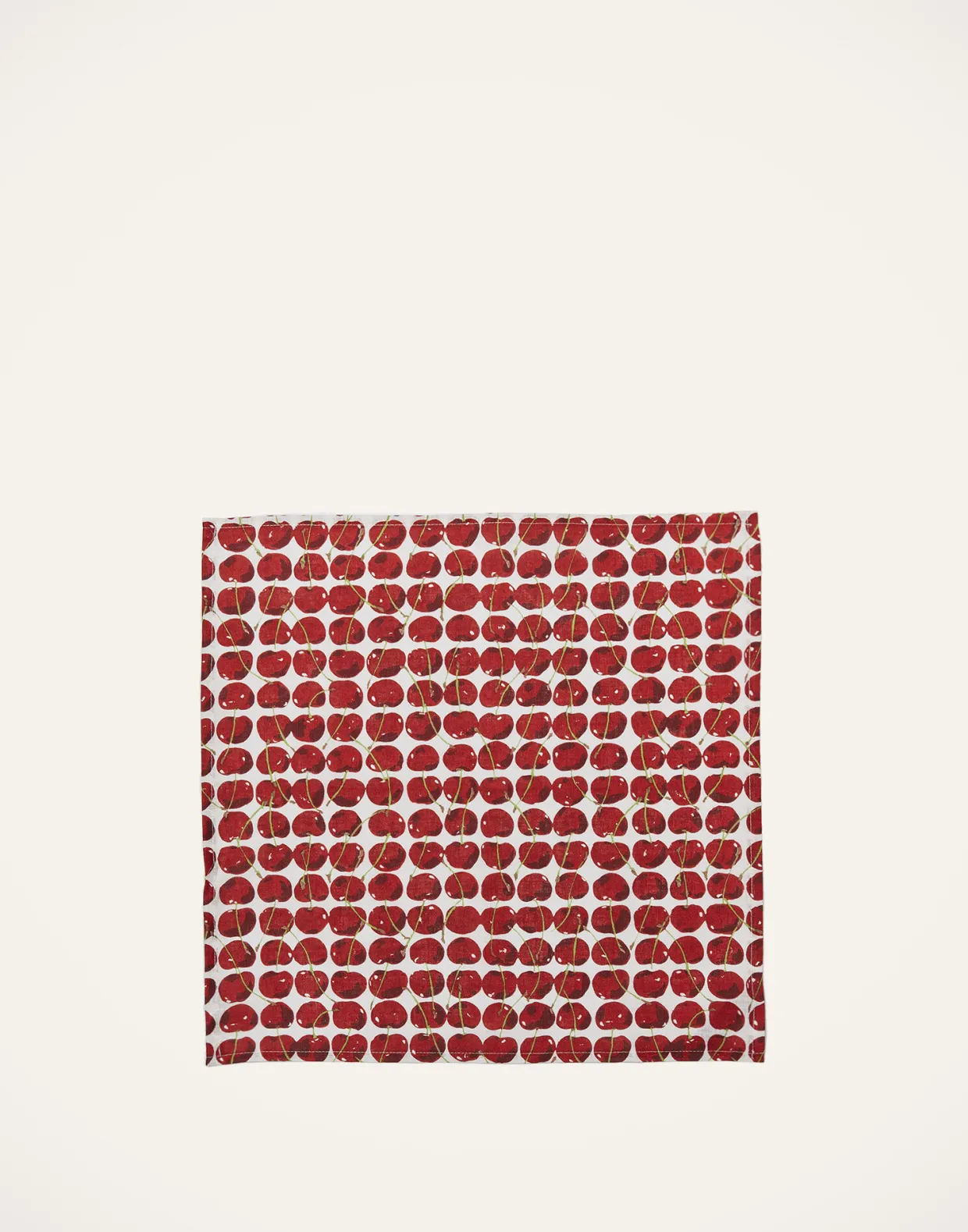 Large Napkins Set Of 2Cherries Avorio in Linen