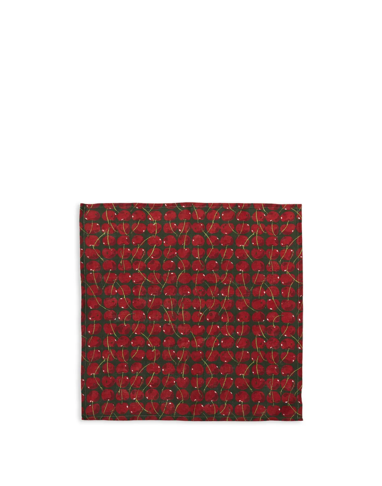Large Napkins Set Of 2Cherries Verde in Linen