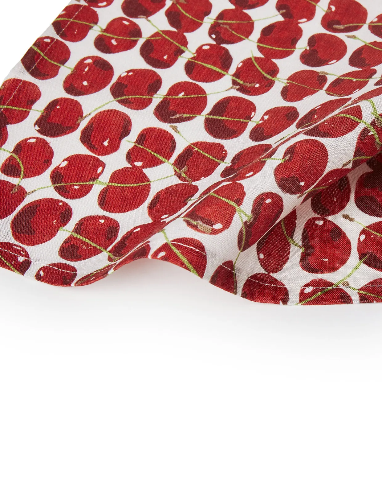 Large Napkins Set Of 2Cherries Avorio in Linen