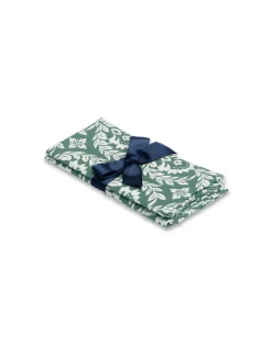 Large Napkins Set Of 2Green Garland in Linen