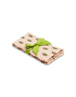 Large Napkins Set Of 2Pink Scarab in Linen