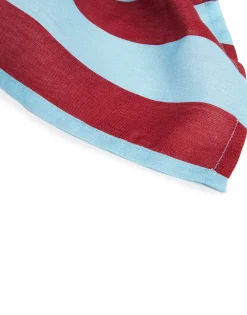 Large Napkins Set of 6Riga Bordeaux - Azzurro in Linen