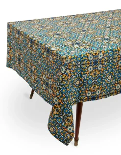 Large Tablecloth (180x350)Confetti Blu in Linen