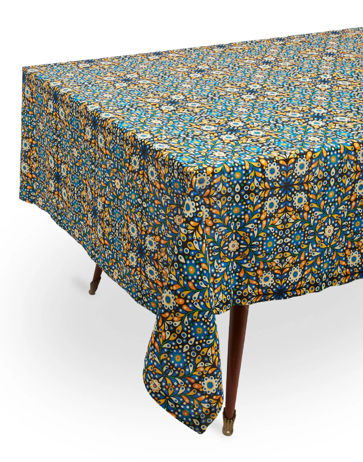 Large Tablecloth (180x350)Confetti Blu in Linen
