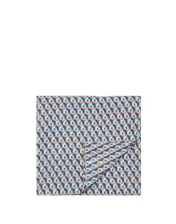 Large Tablecloth (180x350)Cubi Blu in Linen