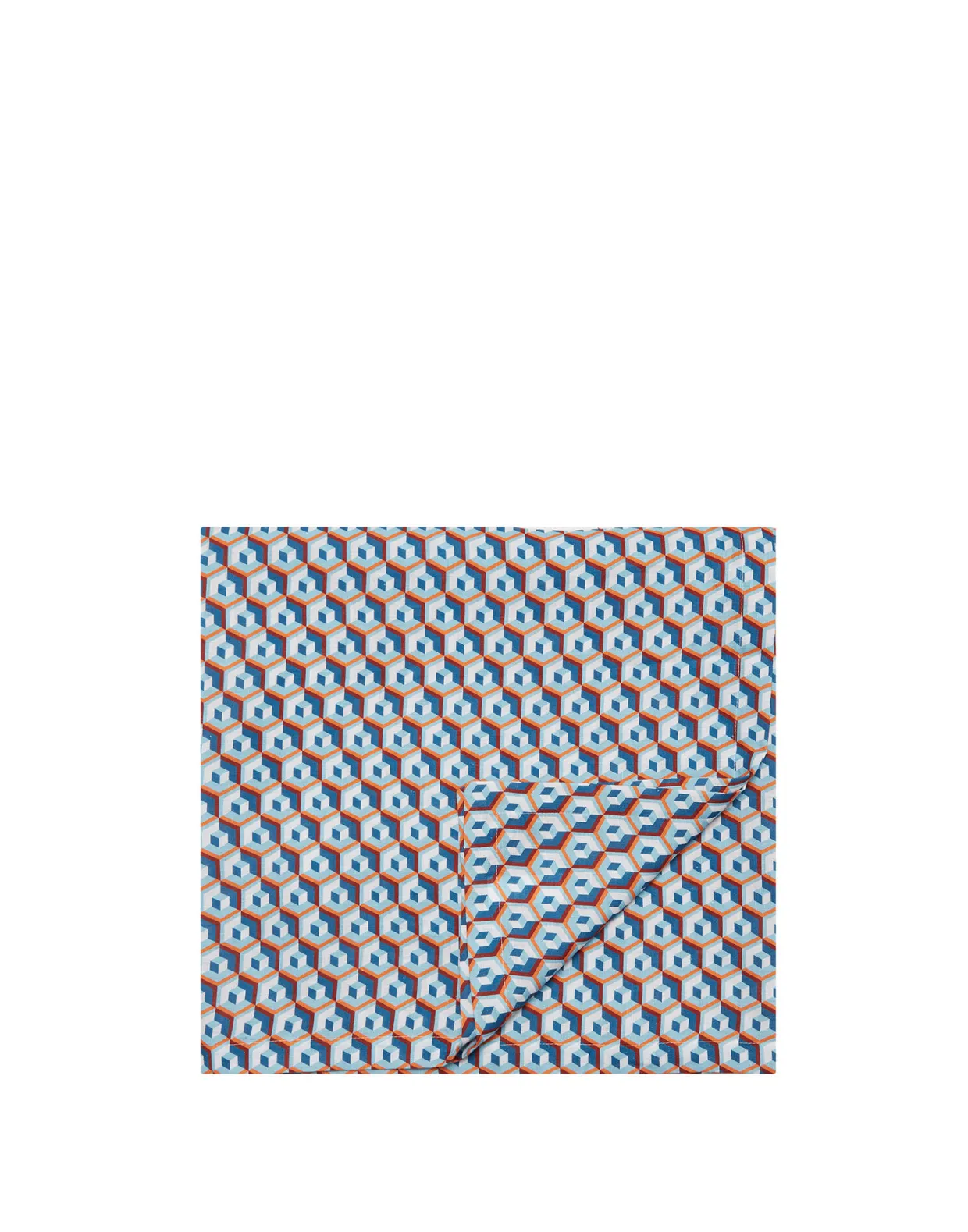 Large Tablecloth (180x350)Cubi Blu in Linen