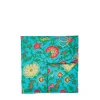 Large Tablecloth (180x350)Dragon Flower Turchese in Linen