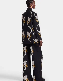 Let Loose PantsMelograno Black & White in Cady Wool