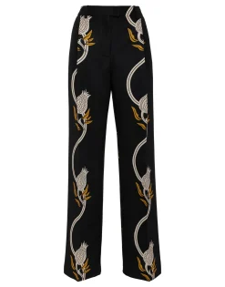 Let Loose PantsMelograno Black & White in Cady Wool