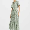 Long And Sassy DressFans Mint in Silk Twill