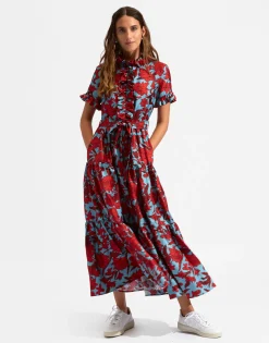 Long and Sassy DressLilium Turchese in Silk Twill