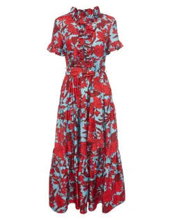 Long and Sassy DressLilium Turchese in Silk Twill