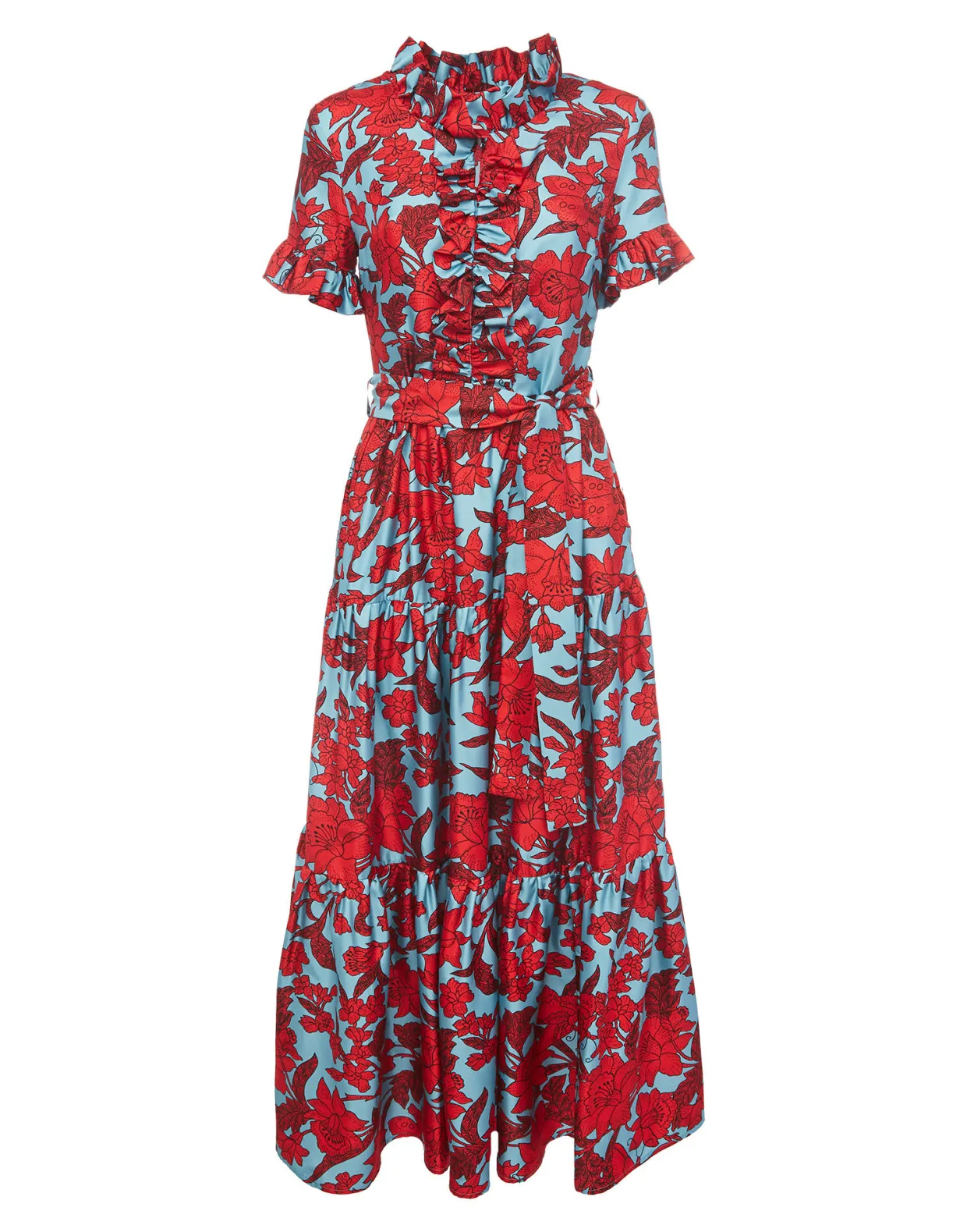 Long and Sassy DressLilium Turchese in Silk Twill