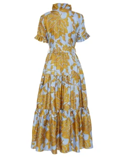 Long And Sassy DressTangle Light Blue in Silk Twill