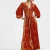 Long Camerino DressBanquet Orange in Devor&eacute;